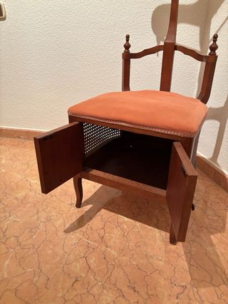 Galán de noche madera con asiento y armario