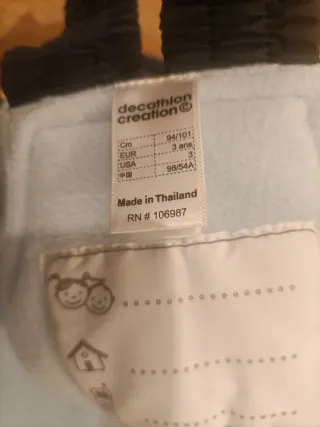 Peto esquí niño 3 años