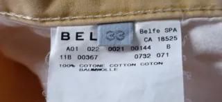 Pantaloni uomo Belfe cotone giallo taglia 46