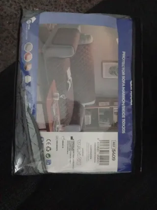 Protector sofá marrón/beige 2 plazas