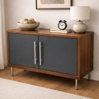 Mueble auxiliar Ikea madera metal gris