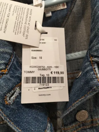 Giubbino Jeans Tommy Hilfiger Bambina 10 Anni