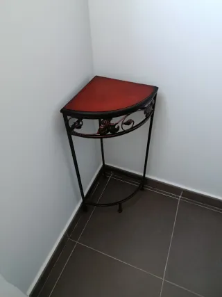 Estantería de rincón forja negra y marrón