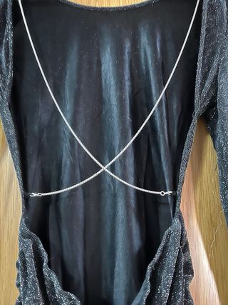 VESTIDO FIESTA BRILLANTE ESPALDA ABIERTA