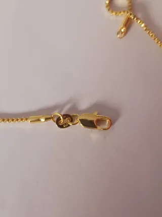 Colgante Cruz Perlas Cadena Chapada 18k