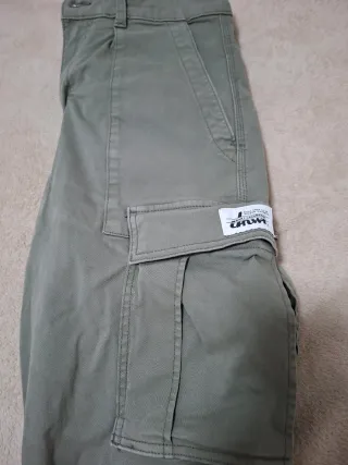 Pantalón Cargo Zara Verde Talla 40