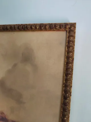 Cuadro de ángeles con marco dorado