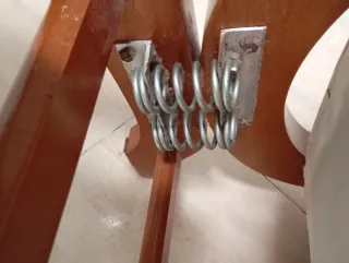 Butacas mecedora moderna cuero y madera