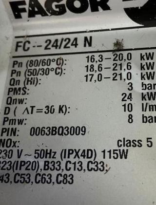 REPUESTOS DE CALDERA FAGOR FC-24_24 N