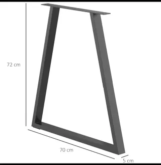 Juego 2 Patas Mesa Metal negro