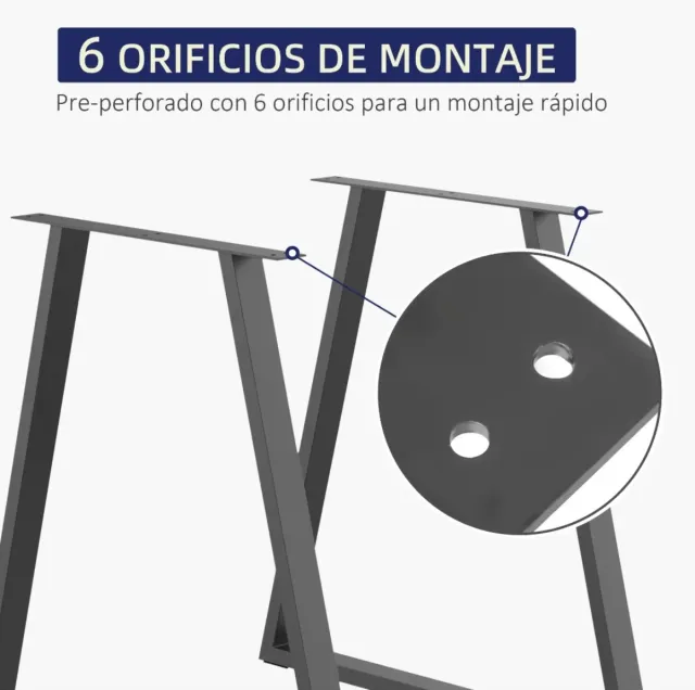Juego 2 Patas Mesa Metal negro