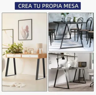 Juego 2 Patas Mesa Metal negro