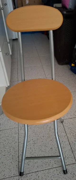 Mesa cocina plegable con cajón y 2 taburetes