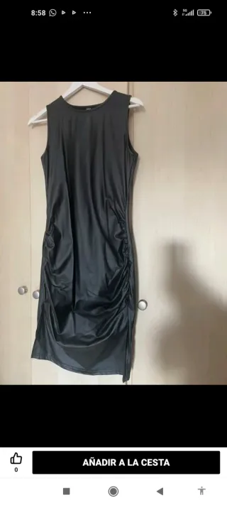 Vestido tipo polipiel Shein negro talla L