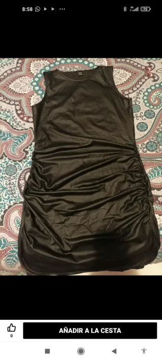 Vestido tipo polipiel Shein negro talla L