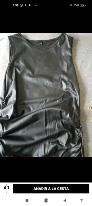 Vestido tipo polipiel Shein negro talla L