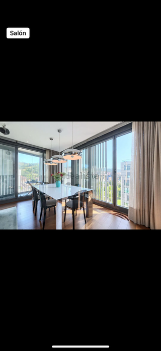 Mesa comedor extensible cristal y metal