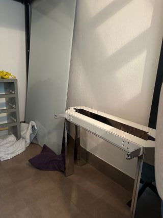 Mesa comedor extensible cristal y metal