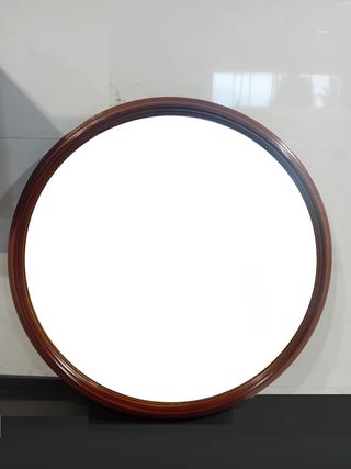 Espejo Redondo Madera Maciza Vintage 80cm