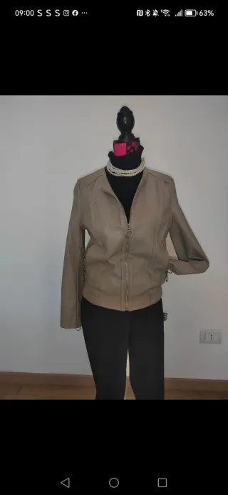 Giacca Camomilla similpelle beige