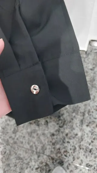 Vestido camisero largo negro