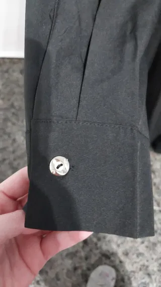 Vestido camisero largo negro