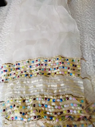 Lote 5 chales ceremonia beige multicolor