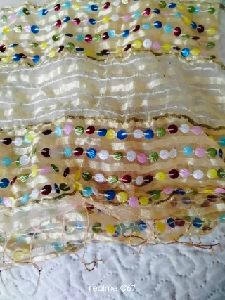 Lote 5 chales ceremonia beige multicolor