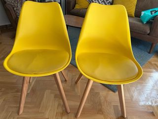 Juego de 4 Sillas Amarillas Diseño Nórdico