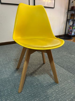 Juego de 4 Sillas Amarillas Diseño Nórdico