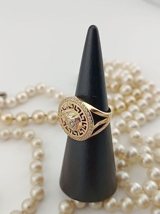 Anillo Versace Medusa Oro y Circonitas
