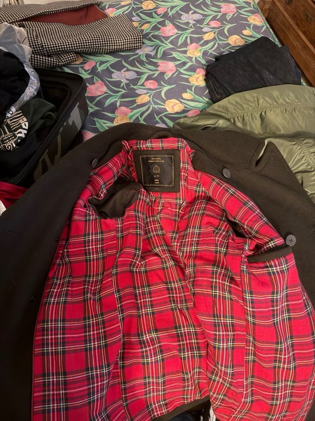 Merc Pea Coat Talla S Verde Oliva