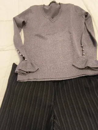 Set Yeszee pullover grigio p.+ Pantalone dritto