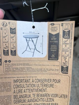 Mesa redonda terraza cristal y metal