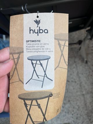 Mesa redonda terraza cristal y metal