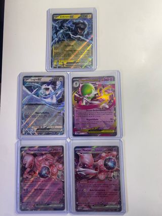 Lote 5 Cartas Pokémon: Zekrom, Lugia, Mega Gardevo