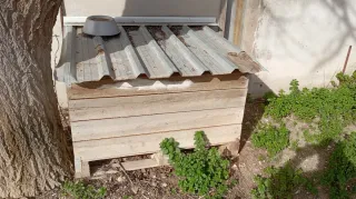 Caseta Perro Exterior Madera y Metal