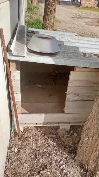 Caseta Perro Exterior Madera y Metal