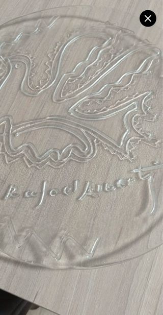 Bandeja de cristal decorada con paloma