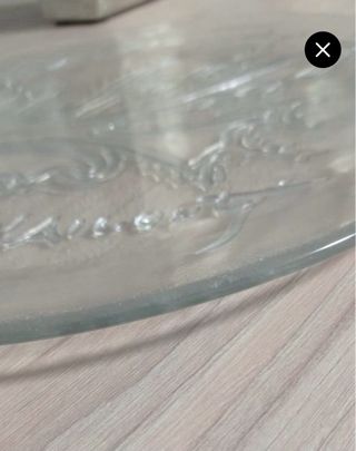 Bandeja de cristal decorada con paloma