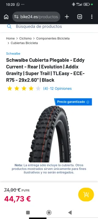 Cubiertas Schwalbe Eddy Current Delantera y Traser