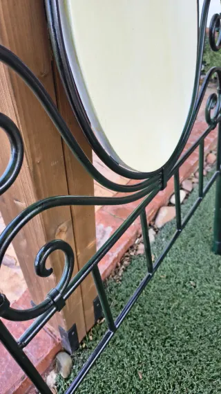 Cabecero forja y madera