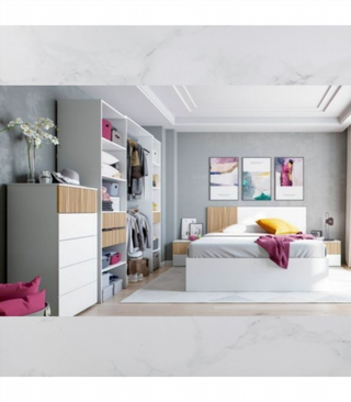 Kit Vestidor 190 cm. Blanco Artik/Natur