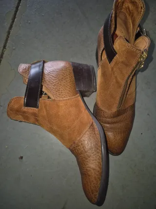 Botines mujer color cuero