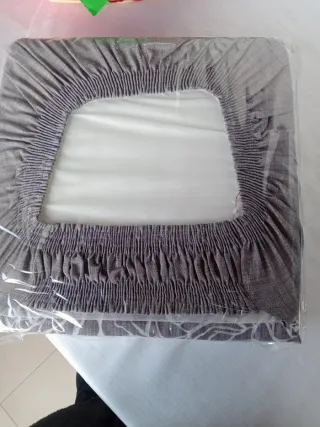 Set  2Coprisedia  Grigio con Rose bianche