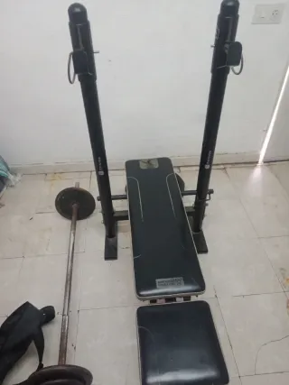 Banco musculación con rack