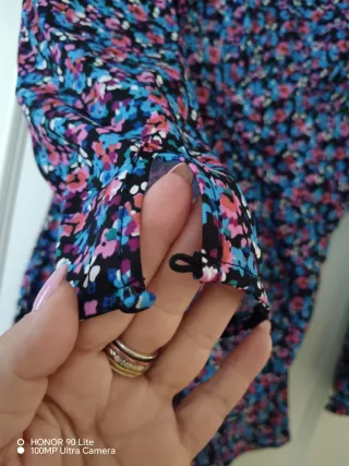 Vestido estampado floral manga larga