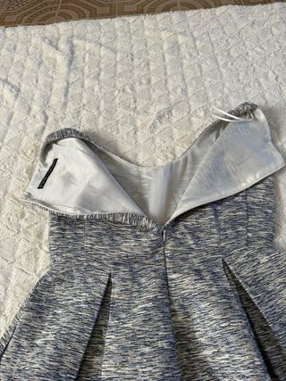 Vestido Zara elegante azul y gris
