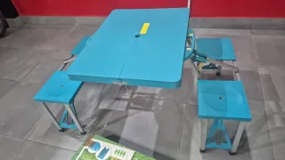 Mesa picnic Carrefour plegable con asientos