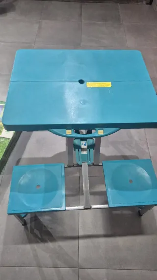 Mesa picnic Carrefour plegable con asientos